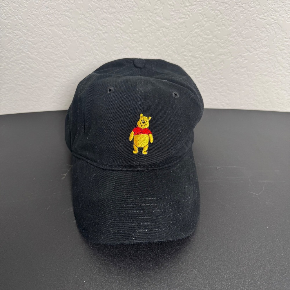 Winnie the Pooh Baseball Cap Unisex OS Black Disney Embroidered Hat